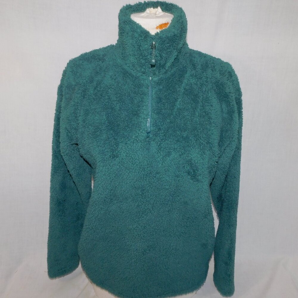Eddie Bauer Green Quest Plush 2.0 1/4 Zip Teddy Fleece Sweater Womens S